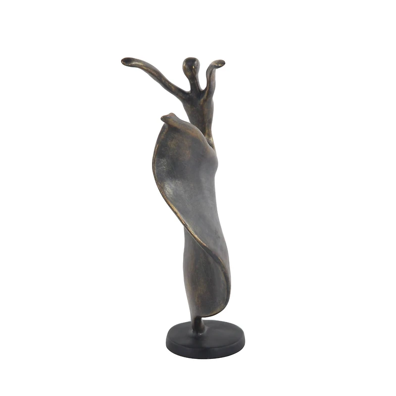 Brass Polystone Traditional Sculpture, Dancer 13" x 7" x 5"