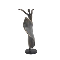 Brass Polystone Traditional Sculpture, Dancer 13" x 7" x 5"