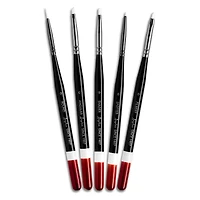 Angelus® White Synthetic Acrylic Micro Detail 5 Piece Brush Set