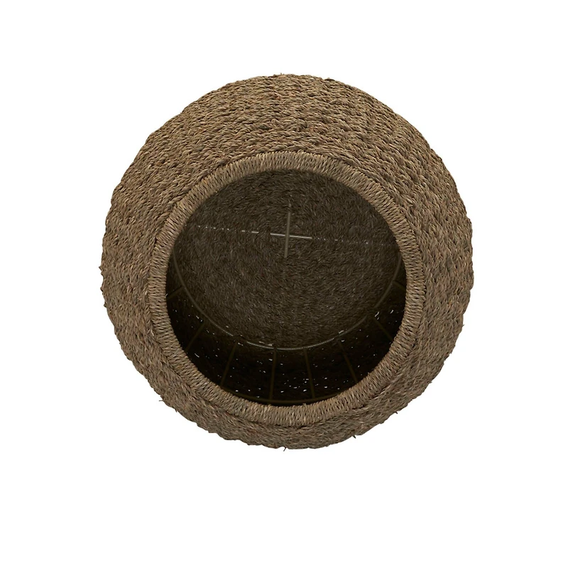 Household Essentials 19" Woven Natural Seagrass Storage End Table