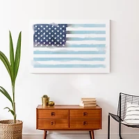 Nautical American Flag Canvas Wall Art