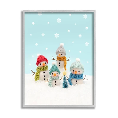 Stupell Industries Winter Snowmen Christmas Tree Framed Giclee Art