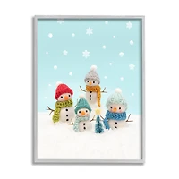 Stupell Industries Winter Snowmen Christmas Tree Framed Giclee Art