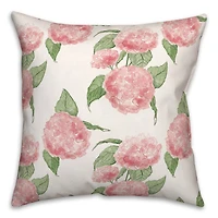 Pink Hydrangea Pattern 18" x 18" Throw Pillow