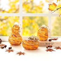 Glitzhome® Multi Stripes Glass Pumpkin & Gourd Set