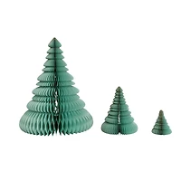 Hello Honey® Turquoise Handmade Recycled Paper Folding Honeycomb Tree Set with Glitter