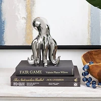 8" Silver Ceramic Octopus Sculpture