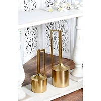 Set of 2 Gold Metal Glam Vase, 16", 22"