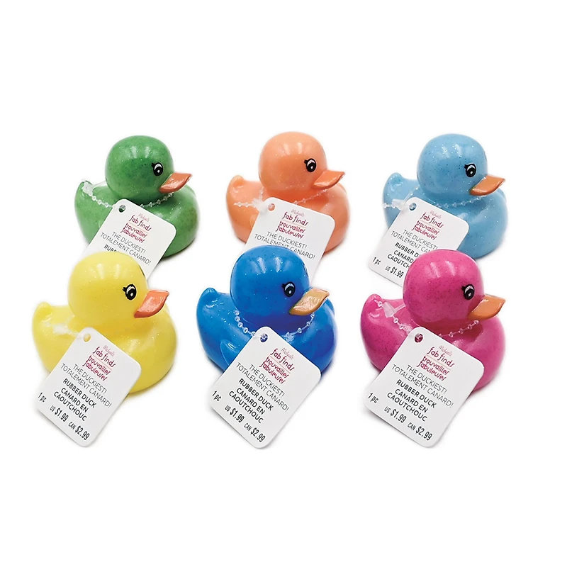 Assorted 2" Glitter Rubber Duck, 1pc. by Fab Finds