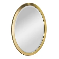 Head West Oval Brushed Gold Metal Framed Bathroom Mirror