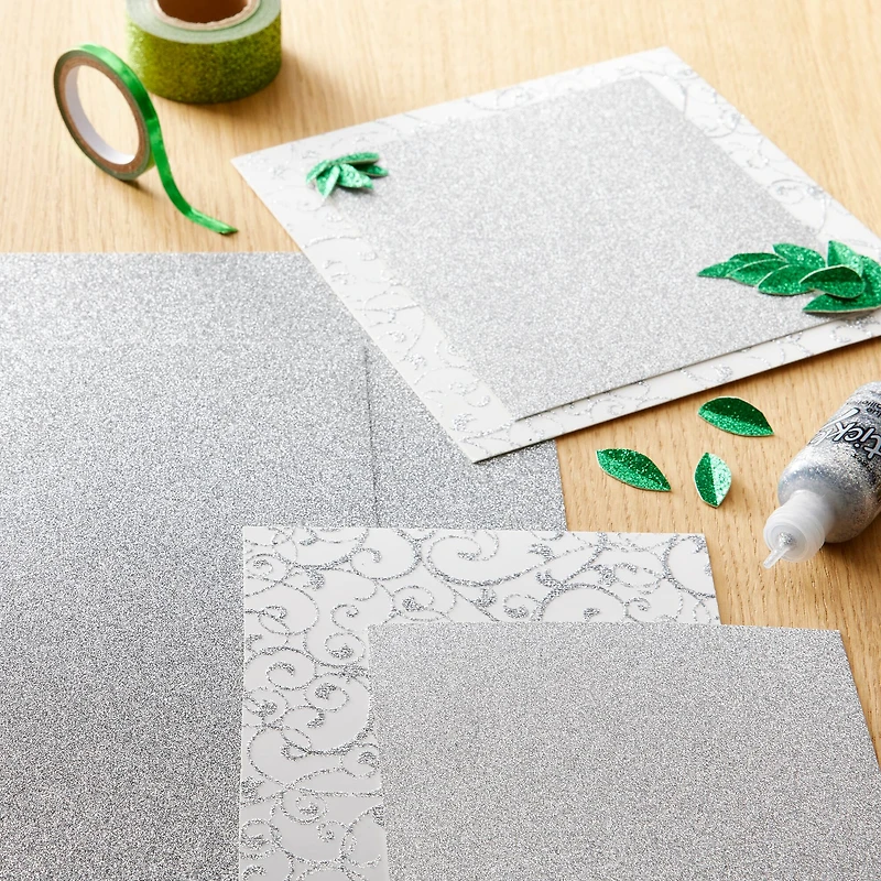 30 Pack: Pewter Smooth Glitter Paper by Recollections™, 12" x 12"