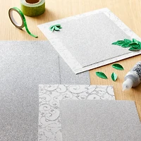30 Pack: Pewter Smooth Glitter Paper by Recollections™, 12" x 12"