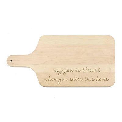8" x 17" May You Be Blessed Maple Paddle Cutting Board