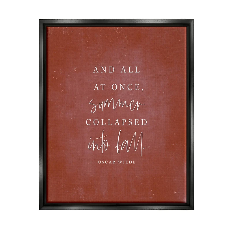 Stupell Industries Oscar Wilde Fall Quote Framed Floater Canvas Wall Art