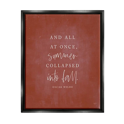 Stupell Industries Oscar Wilde Fall Quote Framed Floater Canvas Wall Art