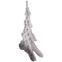 27.5" LED Lighted 2-D Tinsel & Pine Christmas Tree Decoration with Warm White Lights