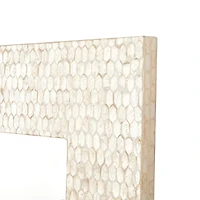 36" x 1" x 48" Cream Mother of Pearl Shell Handmade Mosaic Room Wall Mirror