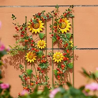 Glitzhome® 4ft. Metal Sunflowers Garden Trellis