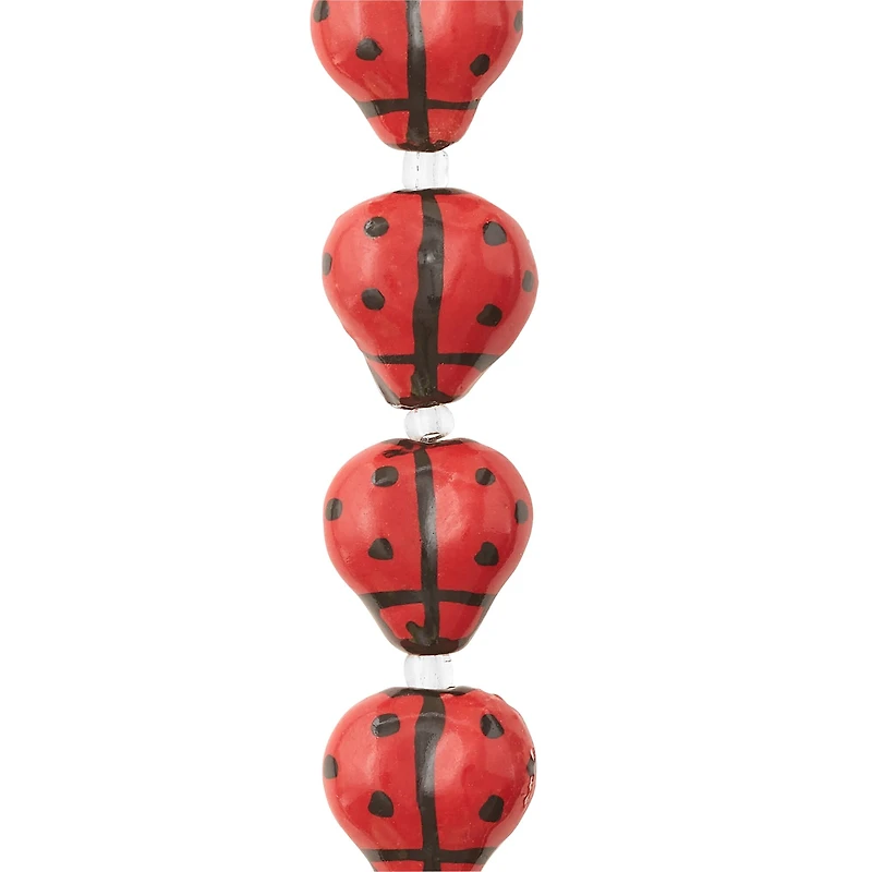 12 Packs: 6 ct. (72 total) Red Ladybug Ceramic Beads, 17mm by Bead Landing™