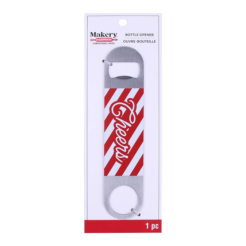 7" Red & White Cheers Bottle Opener by Makery™