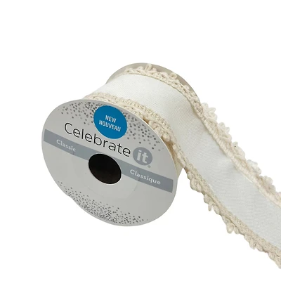 2.5" x 2yd. Faux Linen Trim Ribbon by Celebrate It®