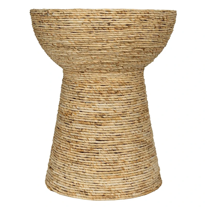 Hello Honey® 20" Natural Coiled Corn Rope Round Accent Table