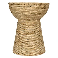Hello Honey® 20" Natural Coiled Corn Rope Round Accent Table