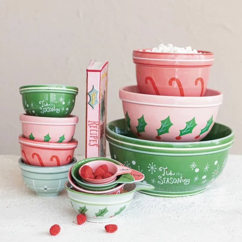 Hello Honey® Holiday Pattern Stoneware Measuring Cup Set