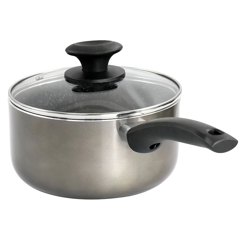 Oster 2.5qt. Merrion Metallic Gray Nonstick Aluminum Saucepan with Lid