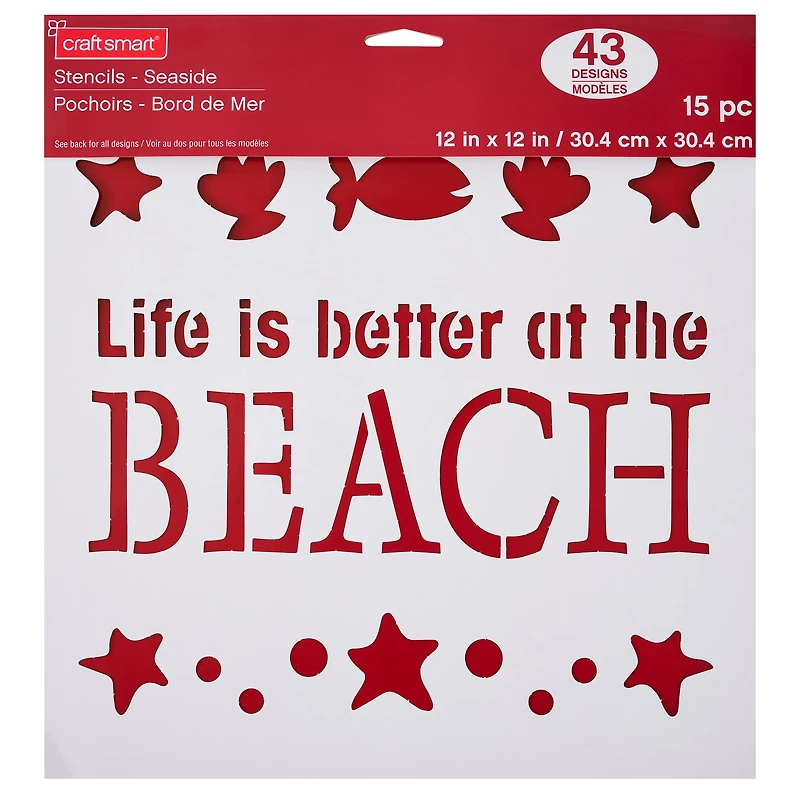 6 Pack: Seaside Stencils by Craft Smart®, 12" x 12"