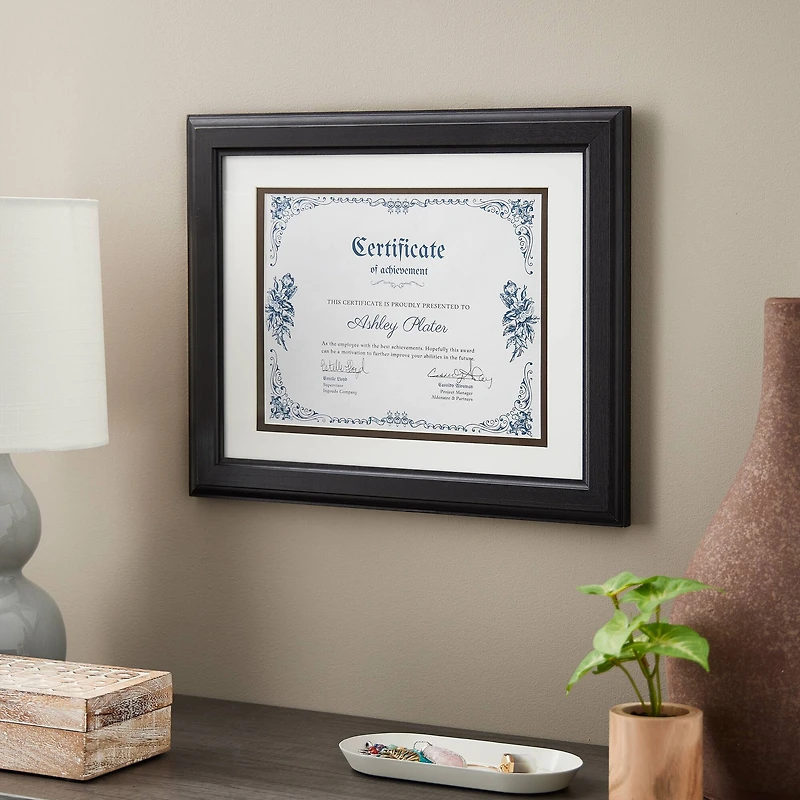 11" x 14" Brown Document Frame with Double Mat by Studio Décor®
