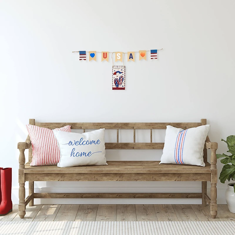 30.5" USA Summer Fun Welcome Patriotic Hanging Wall Decoration