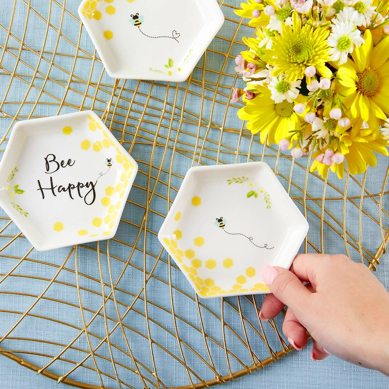 Kate Aspen® Bee Happy Trinket Dish, 3ct.