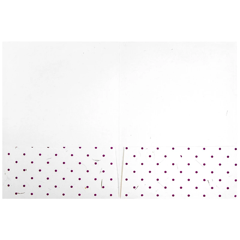 JAM Paper White & Burgundy Dots Handmade Recycled Folders, 6ct.