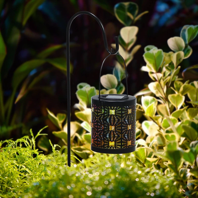 Glitzhome® Metal Cutout Pattern Solar Powered Lanterns, 2ct.