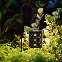 Glitzhome® Metal Cutout Pattern Solar Powered Lanterns, 2ct.