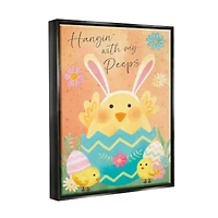 Stupell Industries Hangin' With My Peeps Easter Egg Chicks Floater Framed Art