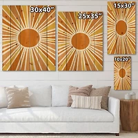 Designart - Minimalist Bright Shining Orange Sun Rays I