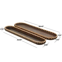 The Novogratz Dark Brown Mango Wood Nesting Tray Set