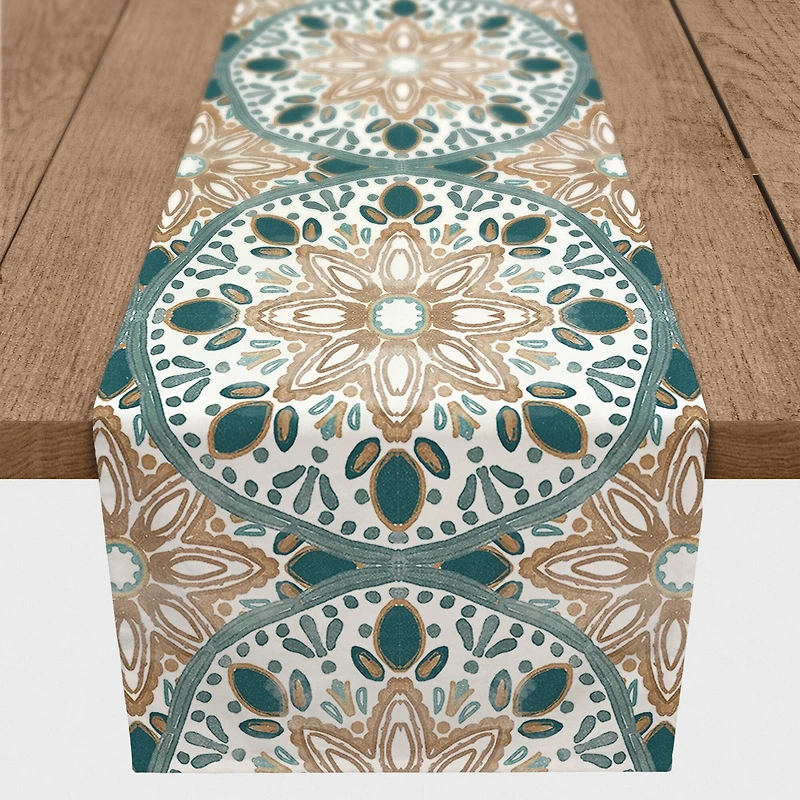 Faded Medallions Outdoor Table Runner