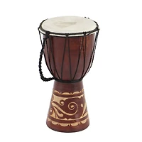 12" Brown Eclectic Mahogany Drum Sculpture