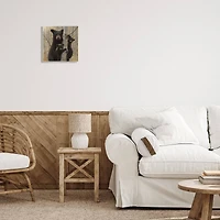 Stupell Industries Black Bear and Cubs Soft Birch Tree Forest,12" x 12"