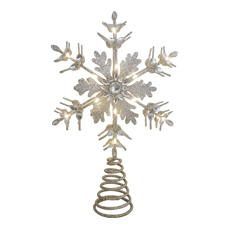 13.5" Jeweled Snowflake Lighted Tree Topper by Ashland®