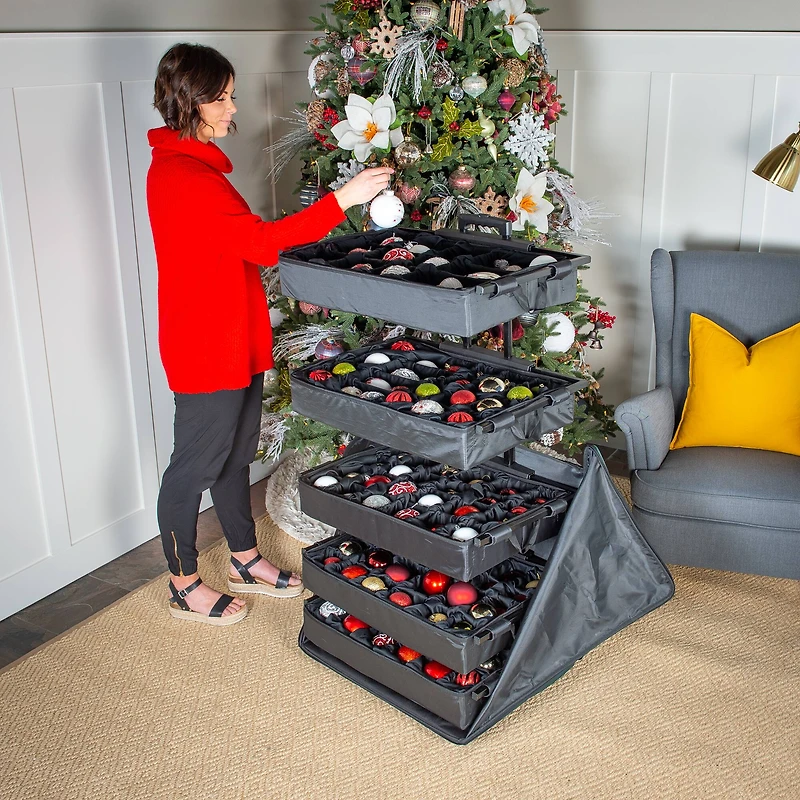 5-Tray Telescopic Christmas Ornament Storage Bag