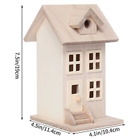 7.5" Unfinished Wood Townhouse Birdhouse by Make Market®
