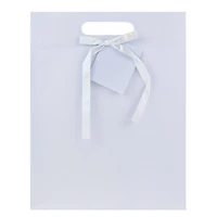 JAM Paper Medium Light Blue Pinstripe Gift Bags, 3ct.