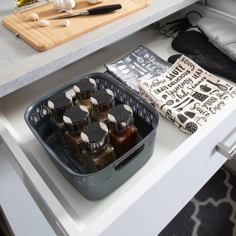 Kitchen Details Gray Gemstone Storage Tote Basket