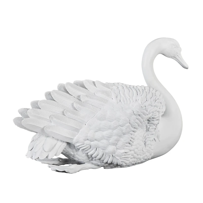 24" White Swan Sculpture