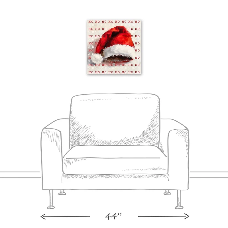 Painterly Santa Hat 16" x 16" Canvas Wall Art