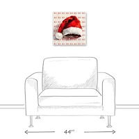 Painterly Santa Hat 16" x 16" Canvas Wall Art